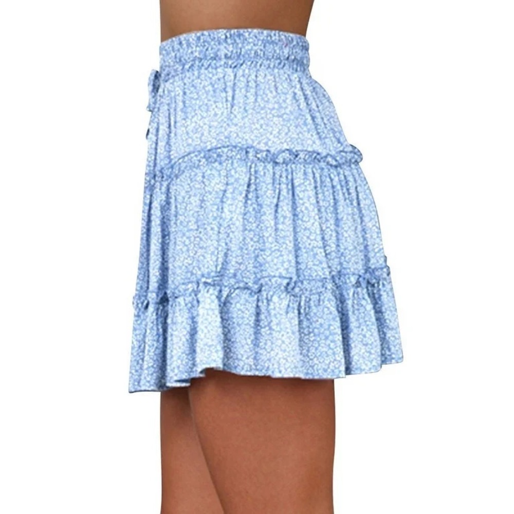 Sienna Sky Floral Blue Skirt